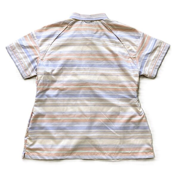 Columbia Silver Ridge Short Sleeve Shirt Omni-Shade Utility Pocket Pink Stripe - Picture 6 of 8